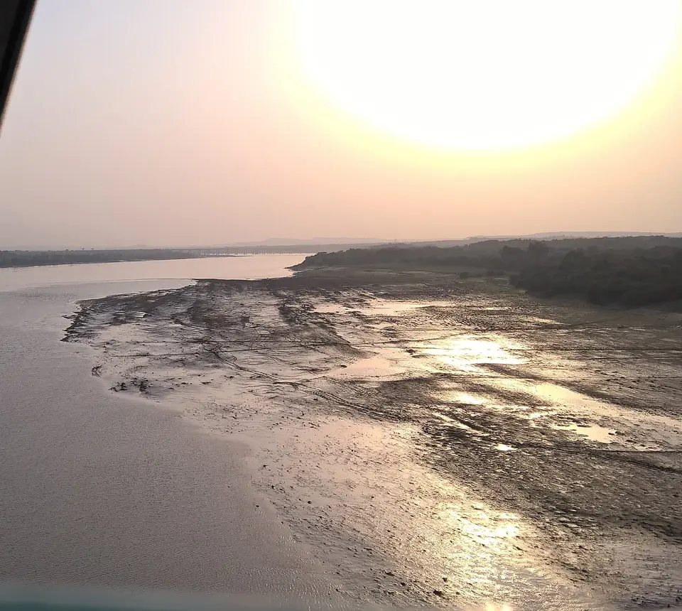 Sunset over the Chambal river near Morena