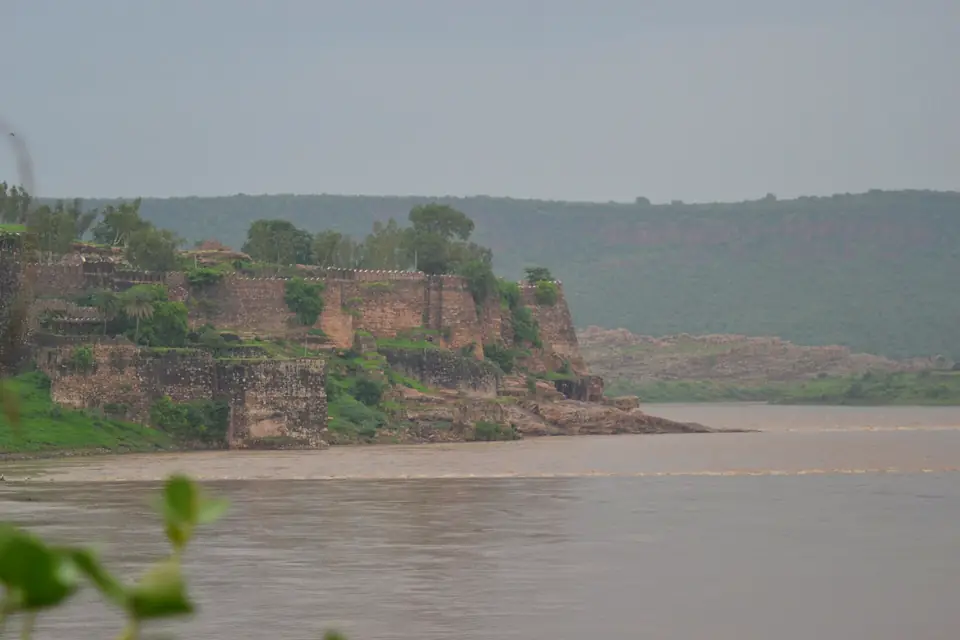 Gagron Fort surrounded by water in the monsoon