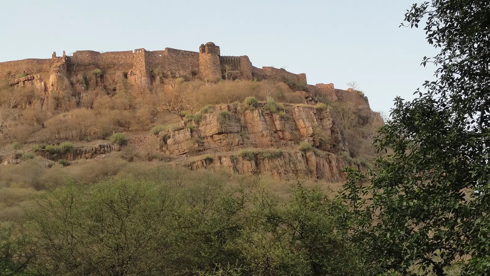 Ranthambore Fort seen from inside the national park